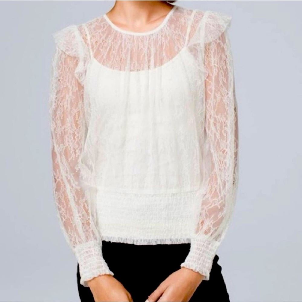 White House Black Market Lace Blouse